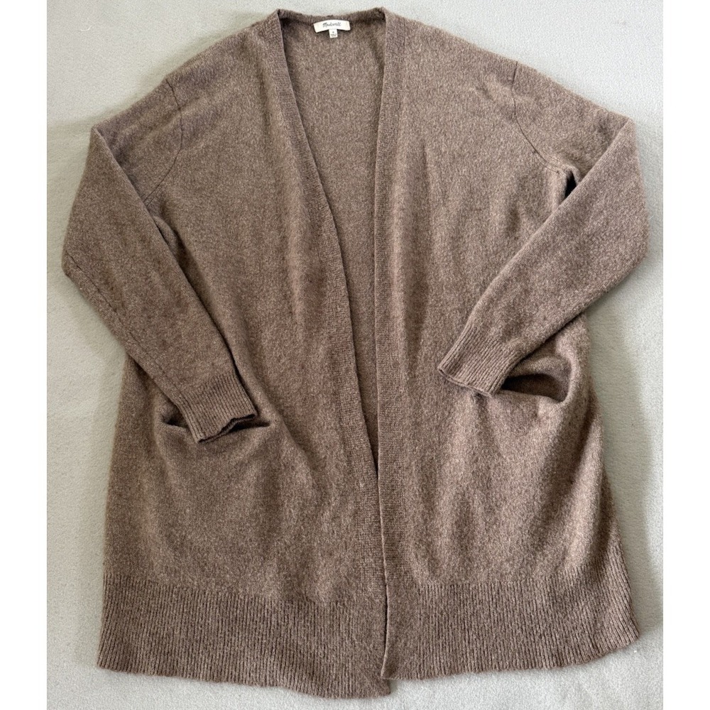 Madewell Taupe Open Front Merino Wool Blend Cardigan Sweater Long Sleeve M